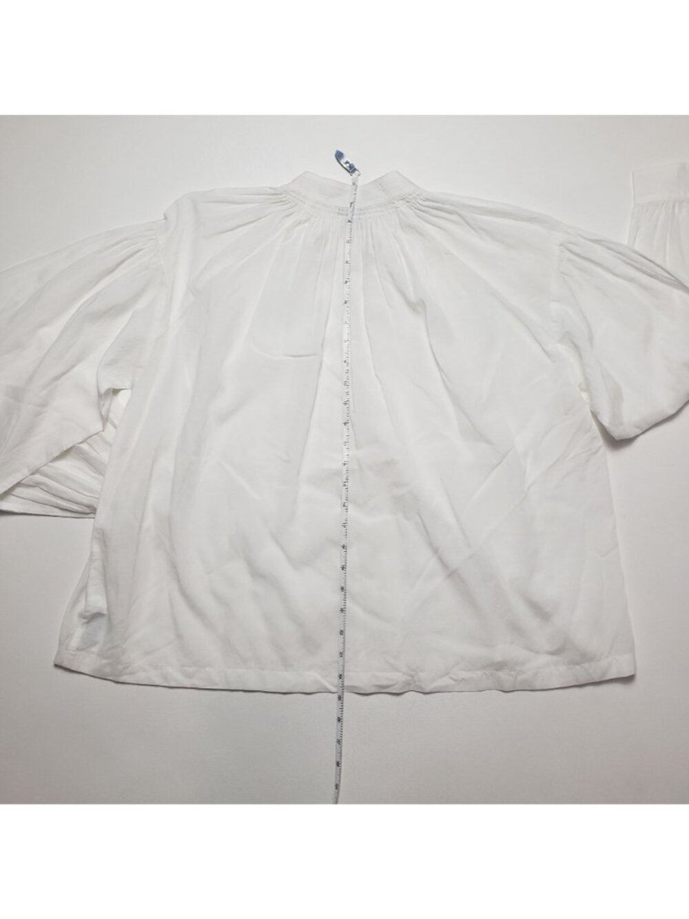 Madewell Shirred Long-Sleeve Top Women's XS Eyelet White Boho Lightweight Blouse - Picture 9 of 16